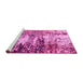 Sideview of Machine Washable Abstract Pink Modern Rug, wshabs2563pnk