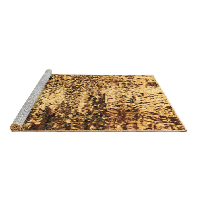 Sideview of Machine Washable Abstract Brown Modern Rug, wshabs2563brn