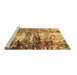 Sideview of Machine Washable Abstract Brown Modern Rug, wshabs2563brn