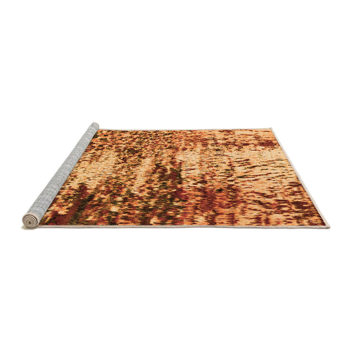 Sideview of Machine Washable Abstract Orange Modern Area Rugs, wshabs2563org