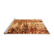 Sideview of Machine Washable Abstract Orange Modern Area Rugs, wshabs2563org