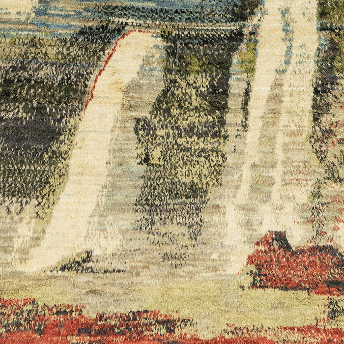 Machine Washable Abstract Yellow Rug, wshabs2564