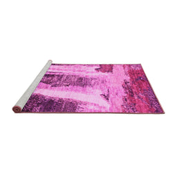 Sideview of Machine Washable Abstract Pink Modern Rug, wshabs2564pnk