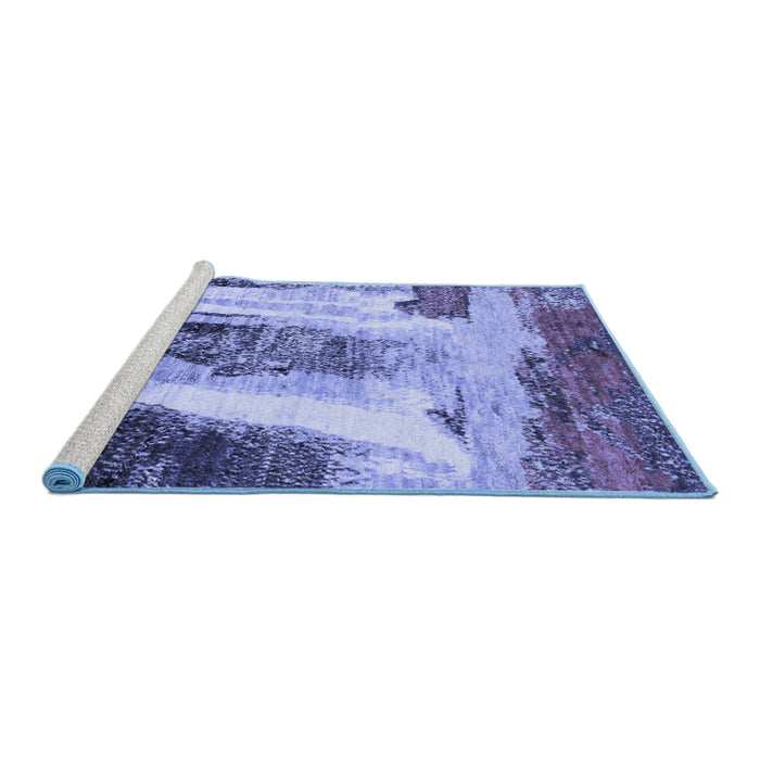 Sideview of Machine Washable Abstract Blue Modern Rug, wshabs2564blu
