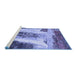 Sideview of Machine Washable Abstract Blue Modern Rug, wshabs2564blu