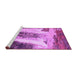 Sideview of Machine Washable Abstract Purple Modern Area Rugs, wshabs2564pur