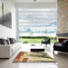 Square Abstract Yellow Modern Rug in a Living Room, abs2564