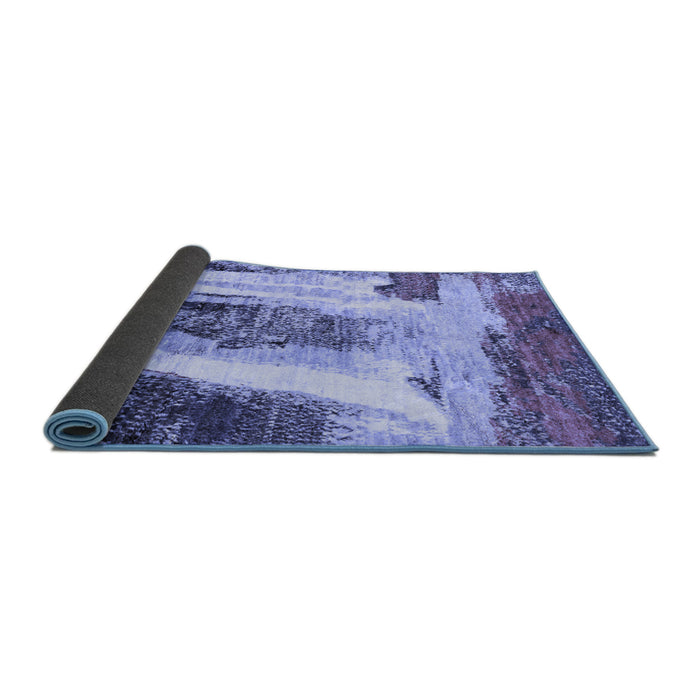 Sideview of Abstract Blue Modern Rug, abs2564blu