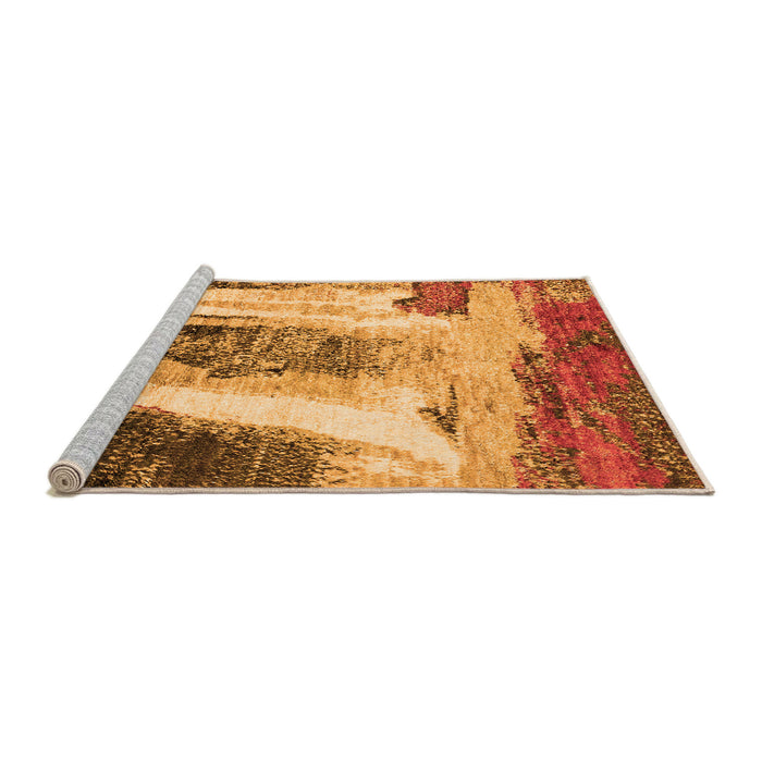 Sideview of Machine Washable Abstract Orange Modern Area Rugs, wshabs2564org