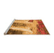 Sideview of Machine Washable Abstract Orange Modern Area Rugs, wshabs2564org