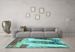 Machine Washable Abstract Light Blue Modern Rug in a Living Room, wshabs2564lblu