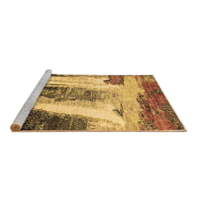 Sideview of Machine Washable Abstract Brown Modern Rug, wshabs2564brn