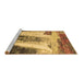 Sideview of Machine Washable Abstract Brown Modern Rug, wshabs2564brn