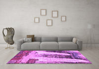 Machine Washable Abstract Purple Modern Rug, wshabs2564pur