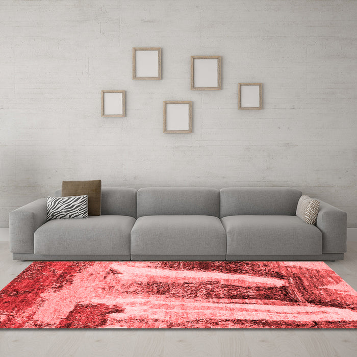 Modern Red Washable Rugs
