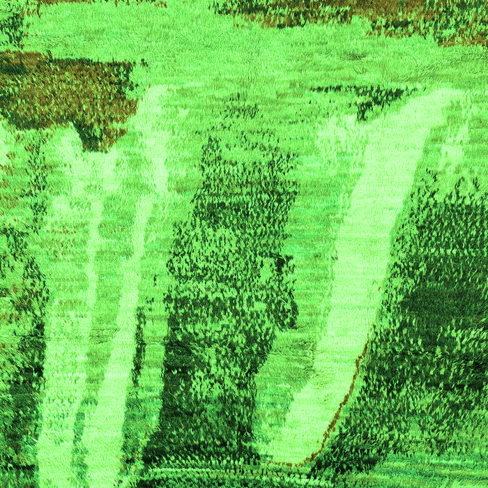 Machine Washable Abstract Green Modern Area Rugs, wshabs2564grn