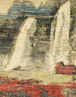 Abstract Yellow Modern Rug, abs2564