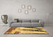 Machine Washable Abstract Brown Modern Rug in a Living Room,, wshabs2564brn