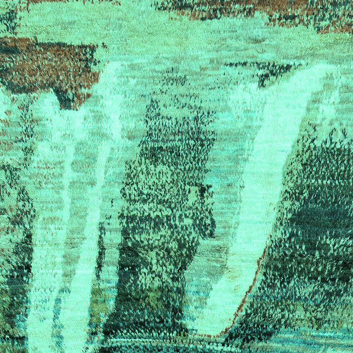 Machine Washable Abstract Turquoise Modern Area Rugs, wshabs2564turq