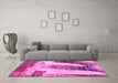 Machine Washable Abstract Pink Modern Rug in a Living Room, wshabs2564pnk