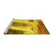 Sideview of Machine Washable Abstract Yellow Modern Rug, wshabs2564yw