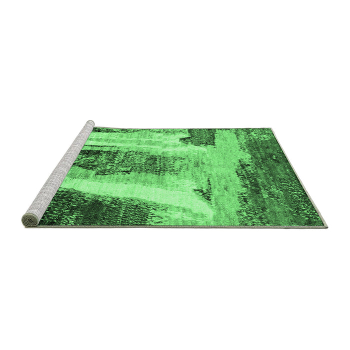 Sideview of Machine Washable Abstract Emerald Green Modern Area Rugs, wshabs2564emgrn
