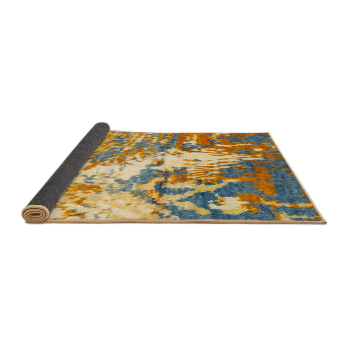 Sideview of Abstract Dark Gold Brown Modern Rug, abs2565