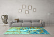 Machine Washable Abstract Light Blue Modern Rug in a Living Room, wshabs2565lblu