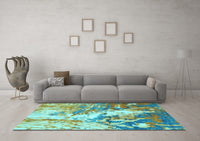 Machine Washable Abstract Light Blue Modern Rug, wshabs2565lblu