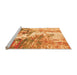 Sideview of Machine Washable Abstract Orange Modern Area Rugs, wshabs2565org