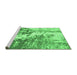 Sideview of Machine Washable Abstract Emerald Green Modern Area Rugs, wshabs2565emgrn