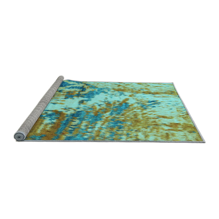 Sideview of Machine Washable Abstract Light Blue Modern Rug, wshabs2565lblu
