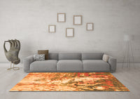 Machine Washable Abstract Orange Modern Rug, wshabs2565org