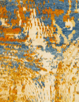 Abstract Dark Gold Brown Modern Rug, abs2565