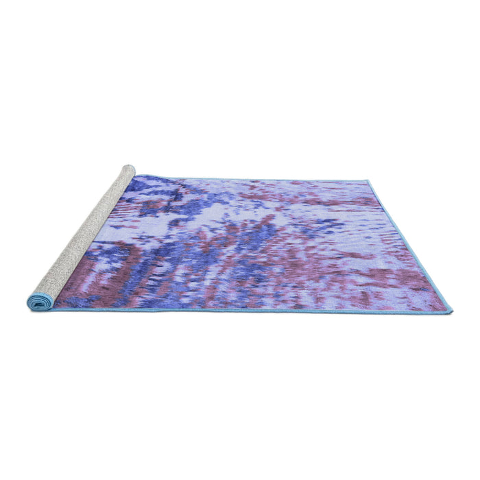 Sideview of Machine Washable Abstract Blue Modern Rug, wshabs2565blu
