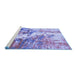 Sideview of Machine Washable Abstract Blue Modern Rug, wshabs2565blu