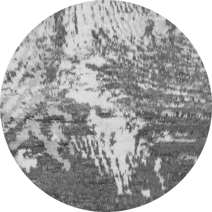 Round Abstract Gray Modern Rug, abs2565gry