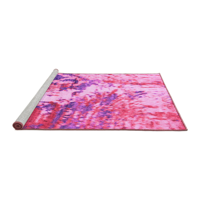 Sideview of Machine Washable Abstract Pink Modern Rug, wshabs2565pnk