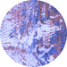 Round Abstract Blue Modern Rug, abs2565blu