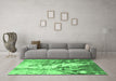 Machine Washable Abstract Emerald Green Modern Area Rugs in a Living Room,, wshabs2565emgrn