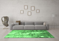 Machine Washable Abstract Emerald Green Modern Rug, wshabs2565emgrn