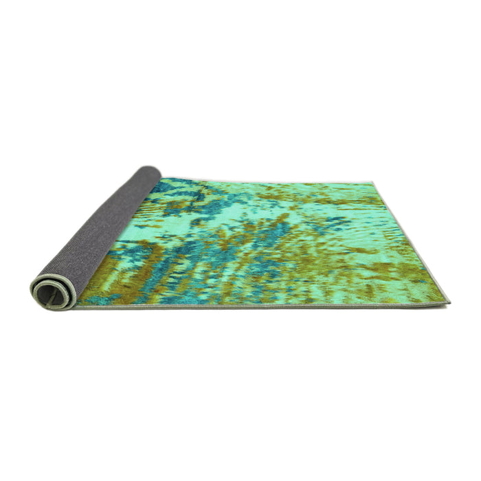 Sideview of Abstract Turquoise Modern Rug, abs2565turq
