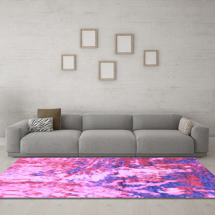 Machine Washable Abstract Purple Modern Area Rugs in a Living Room, wshabs2565pur
