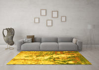 Machine Washable Abstract Yellow Modern Rug, wshabs2565yw