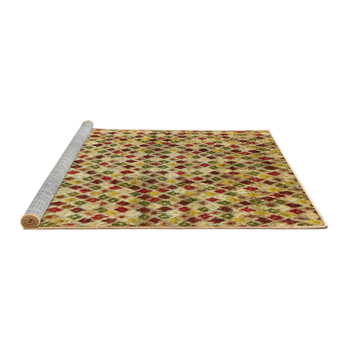 Sideview of Machine Washable Abstract Red Rug, wshabs2566