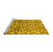 Sideview of Machine Washable Abstract Yellow Modern Rug, wshabs2566yw