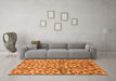 Machine Washable Abstract Orange Modern Area Rugs in a Living Room, wshabs2566org