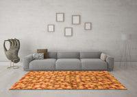 Machine Washable Abstract Orange Modern Rug, wshabs2566org