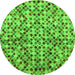 Round Abstract Green Modern Rug, abs2566grn