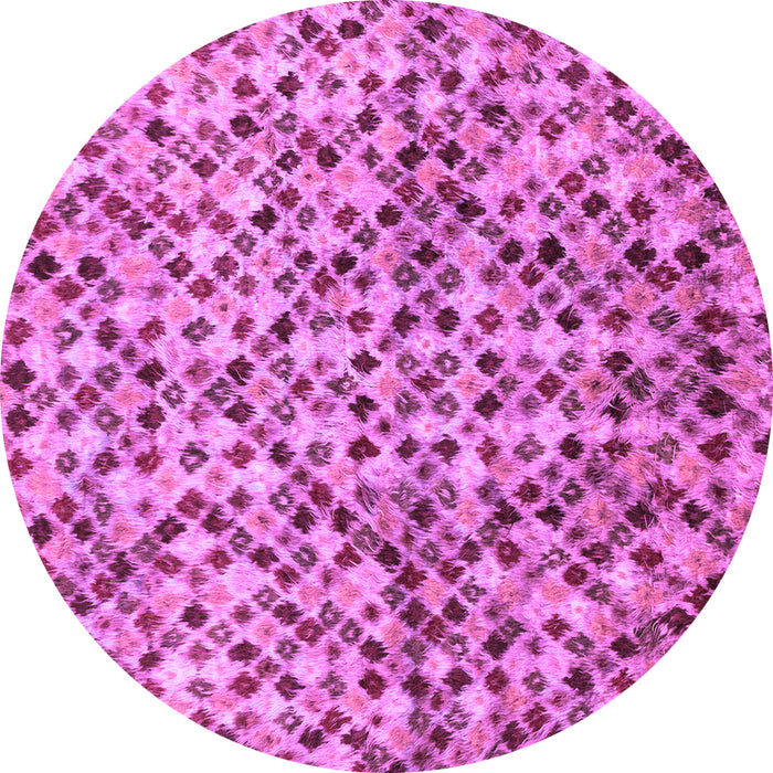 Round Machine Washable Abstract Purple Modern Area Rugs, wshabs2566pur